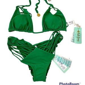 NWT Luli Fama reversible Strappy Bikini